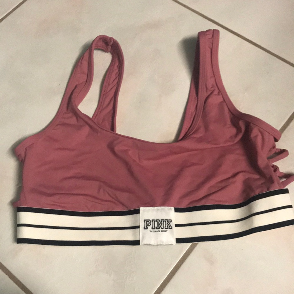 Pink sports bra